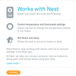 Nest Thermostat Authorization Screen