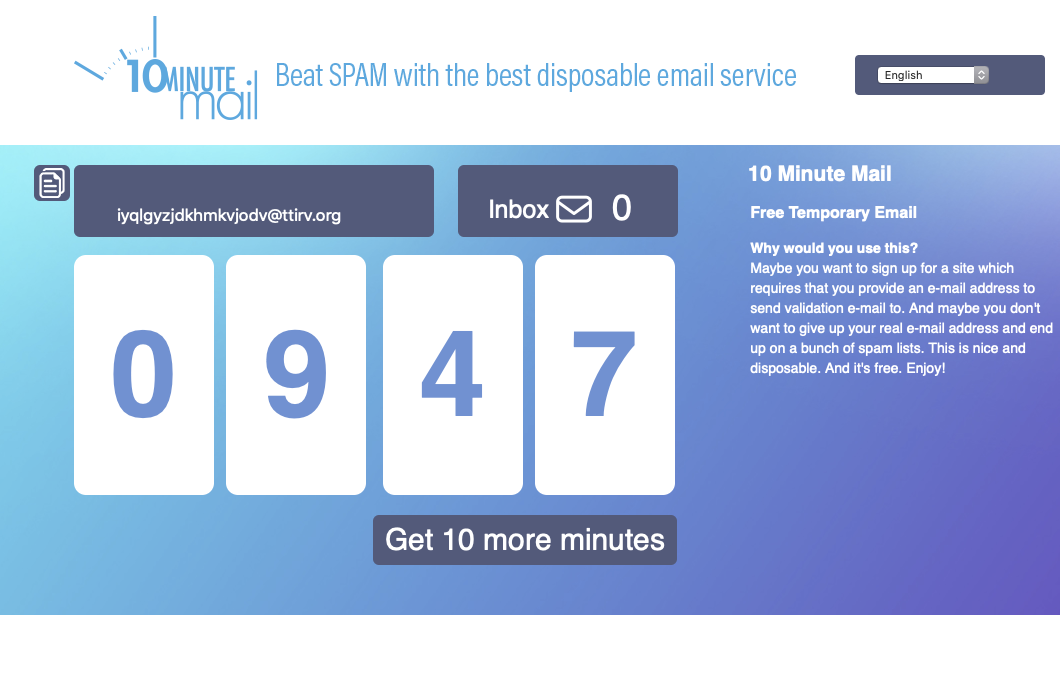 10MinuteMail Beta