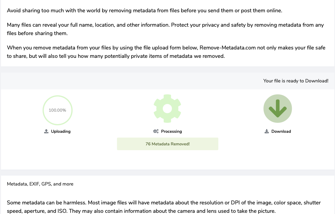 Remove Metadata Online For Free